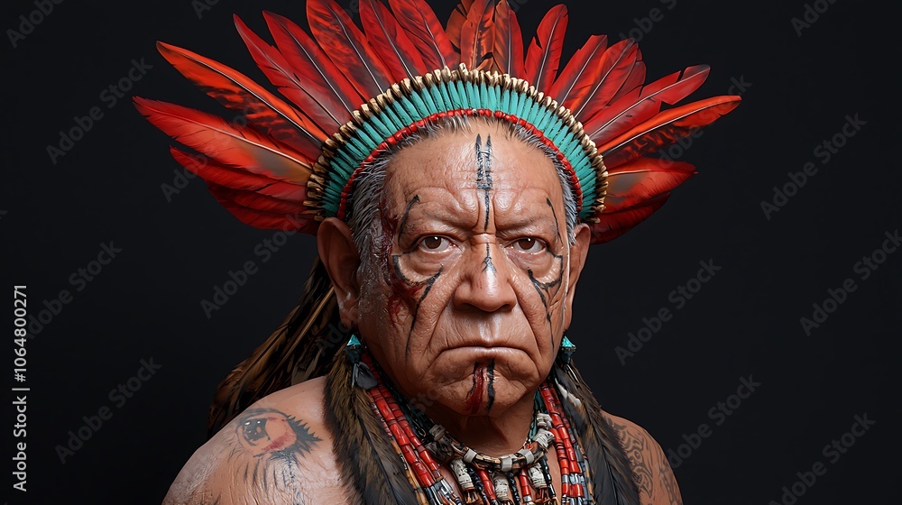 Obraz premium Cultural significance of indigenous heritage understanding the power of traditional attire and symbolism