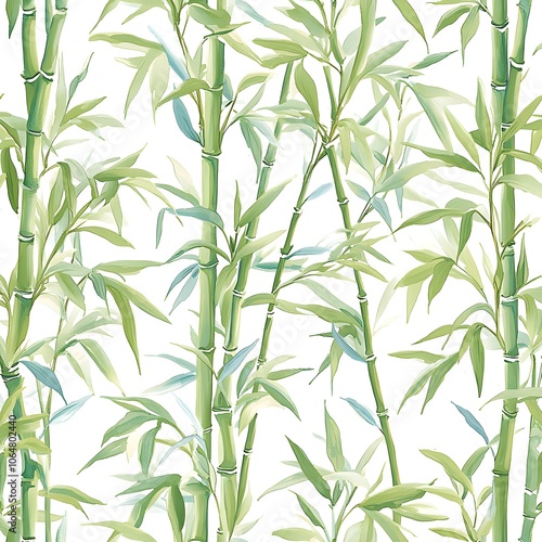 Watercolor Bamboo Forest Pattern