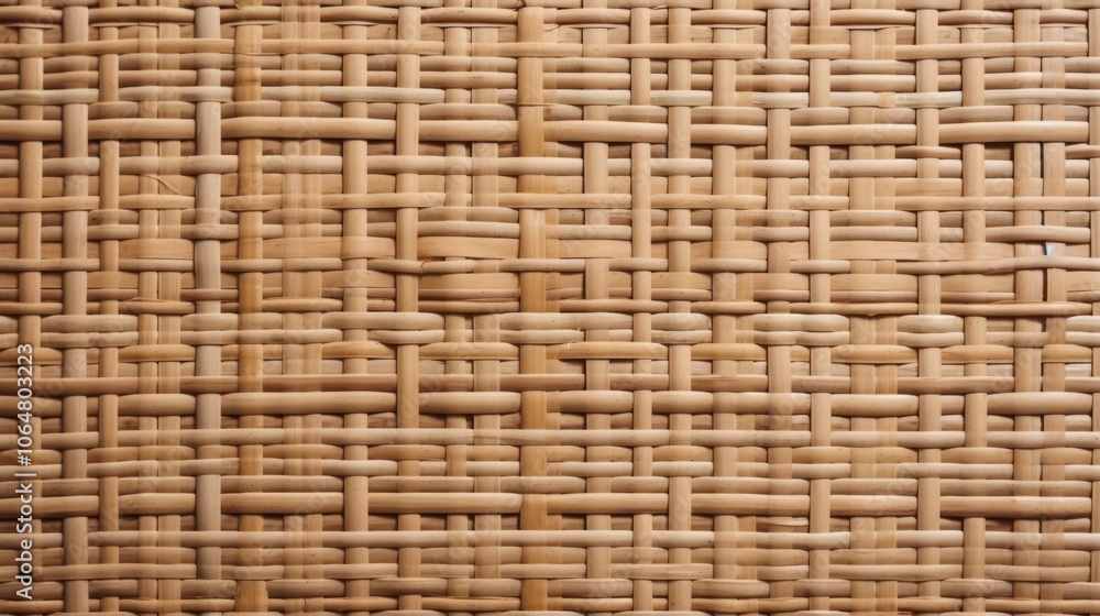 Close up of rattan background showing a regular, woven texture and a natural, rustic finish Close up of rattan background showing a regular, woven texture and a natural, rustic finish
