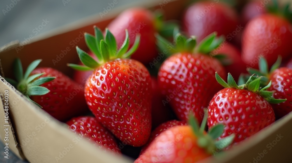 Close-Up of Strawberries in a Box Close-Up of Strawberries in a Box
