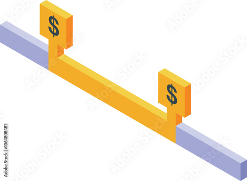 Money transfer showing financial transaction or online payment, isometric icon