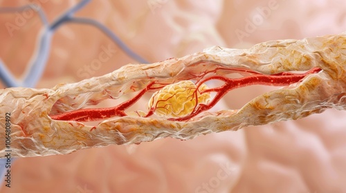 Carotid Arteries: Located in the neck, these key arteries deliver blood to the brain, equipped with robust walls to manage the high-pressure flow.
 photo