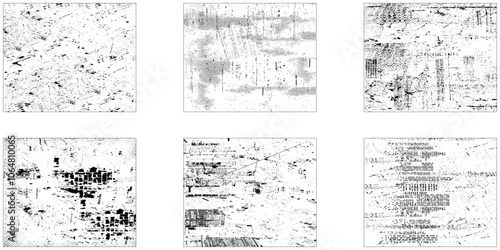 Grunge overlay textures with dust grain isolated on white background. 