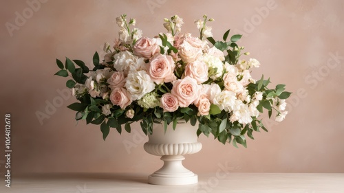 Fragrant floral bouquet centerpiece in soft hues, perfect for enhancing any elegant event or home decor.