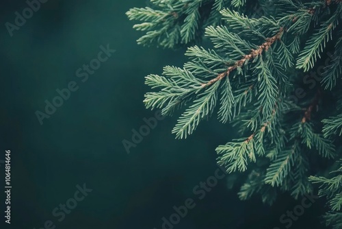 Closeup of Beautiful green christmas leaves of Thuja trees on green background. Thuja twig, Thuja occidentalis is an evergreen coniferous tree. Platycladus orientalis, with generative ai photo