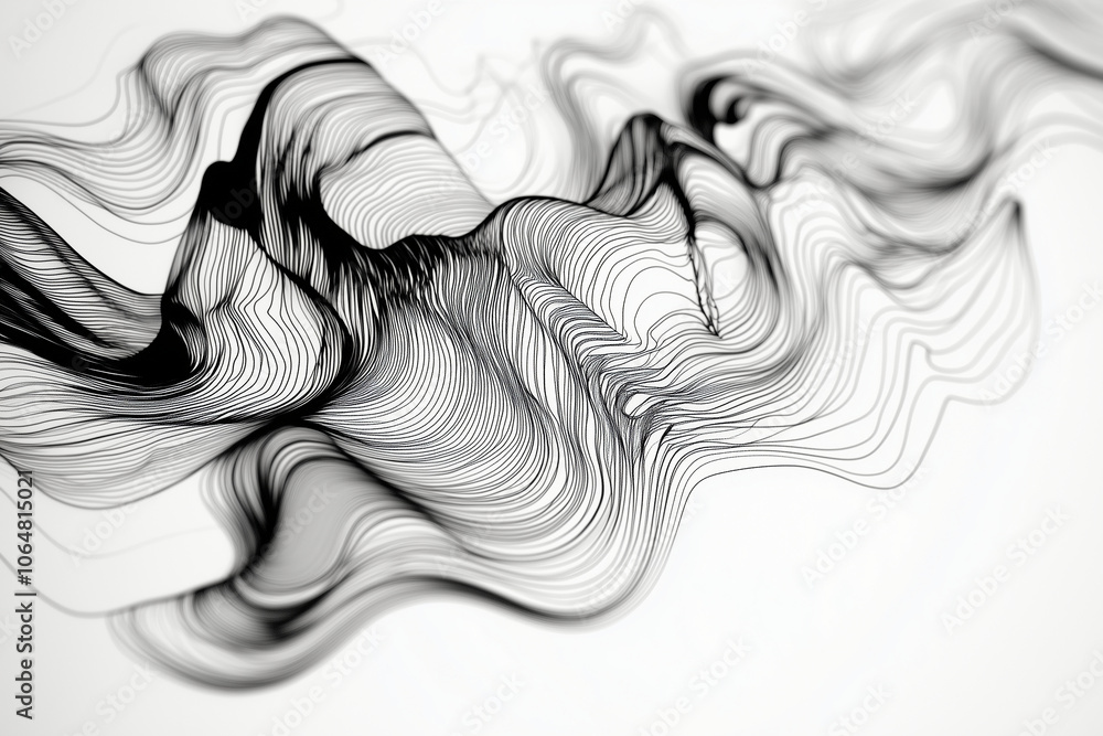 Sound waves design, white background thin black lines Sound waves design, white background thin black lines
