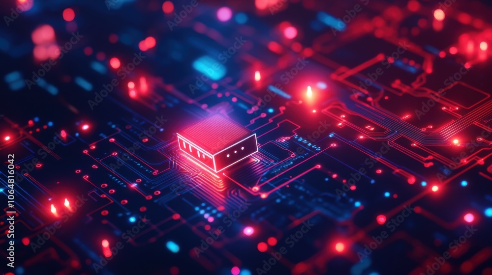 A glowing digital lock embedded in a vibrant circuit board A glowing digital lock embedded in a vibrant circuit board