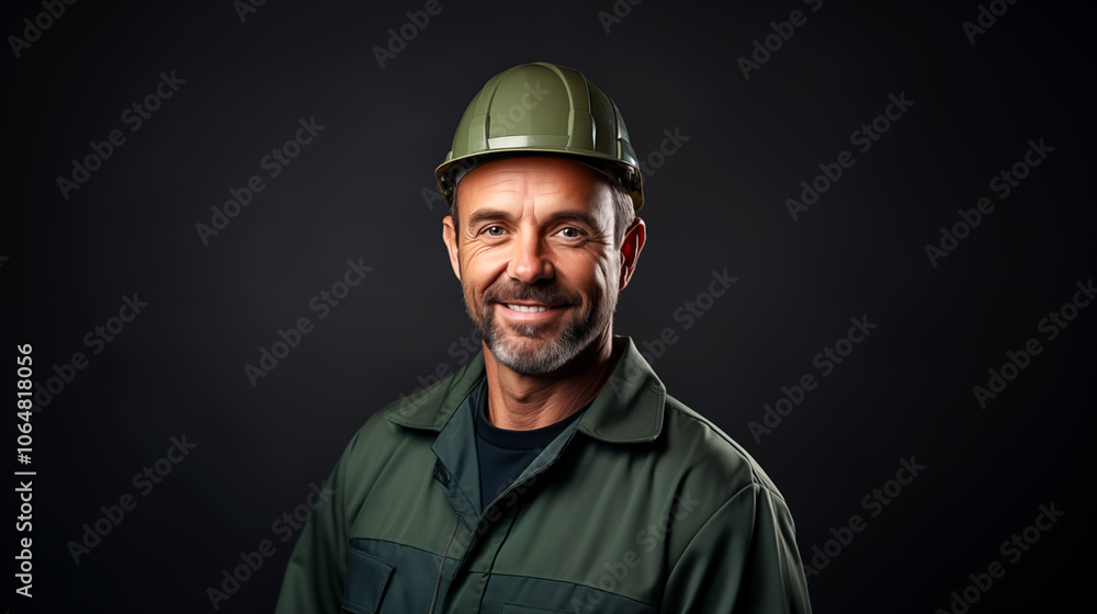 Man builder worker in uniform. Business, building, industry, technology. Builder concept. Business, building concept - smiling builder in hard hat. Man builder worker in uniform. Business, building, industry, technology. Builder concept. Business, building concept - smiling builder in hard hat.