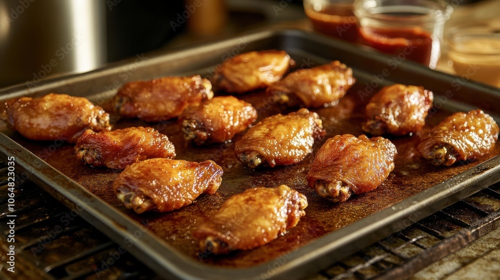 A rustic kitchen scene showcasing golden-brown chicken A rustic kitchen scene showcasing golden-brown chicken