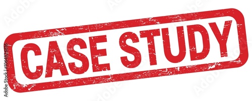 CASE STUDY text written on red rectangle stamp.