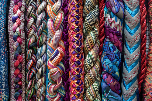 Intricate Kumihimo Braiding Pattern Collection- Displaying Artistry in Japanese Textile Crafting