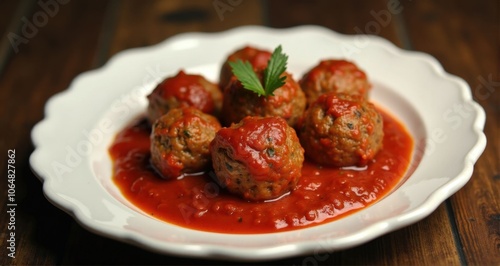 Delicious meatballs in rich tomato sauce