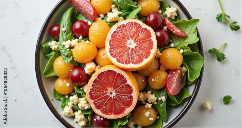 Vibrant salad with fruits and greens Vibrant salad with fruits and greens