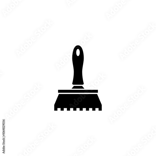 Black vector icon representing a scrub brush, a common tool for household cleaning.