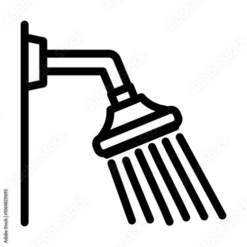 low-flow showerhead water saving line icon vector. low-flow showerhead water saving sign. isolated contour symbol black illustration