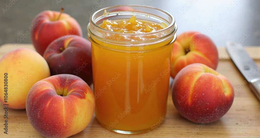 Fresh jam with vibrant peaches and nectarines Fresh jam with vibrant peaches and nectarines