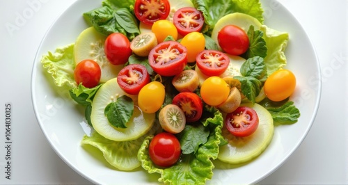 Colorful salad with fresh vegetables