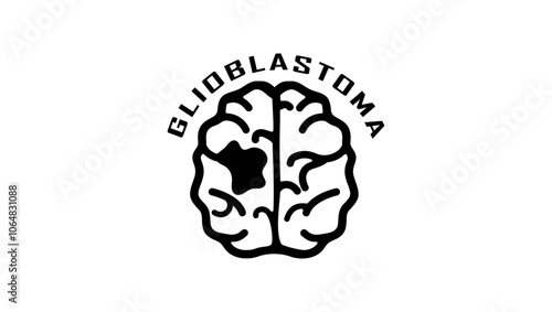 glioblastoma emblem, black isolated silhouette