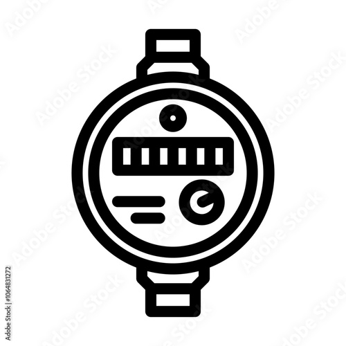meter water saving line icon vector. meter water saving sign. isolated contour symbol black illustration