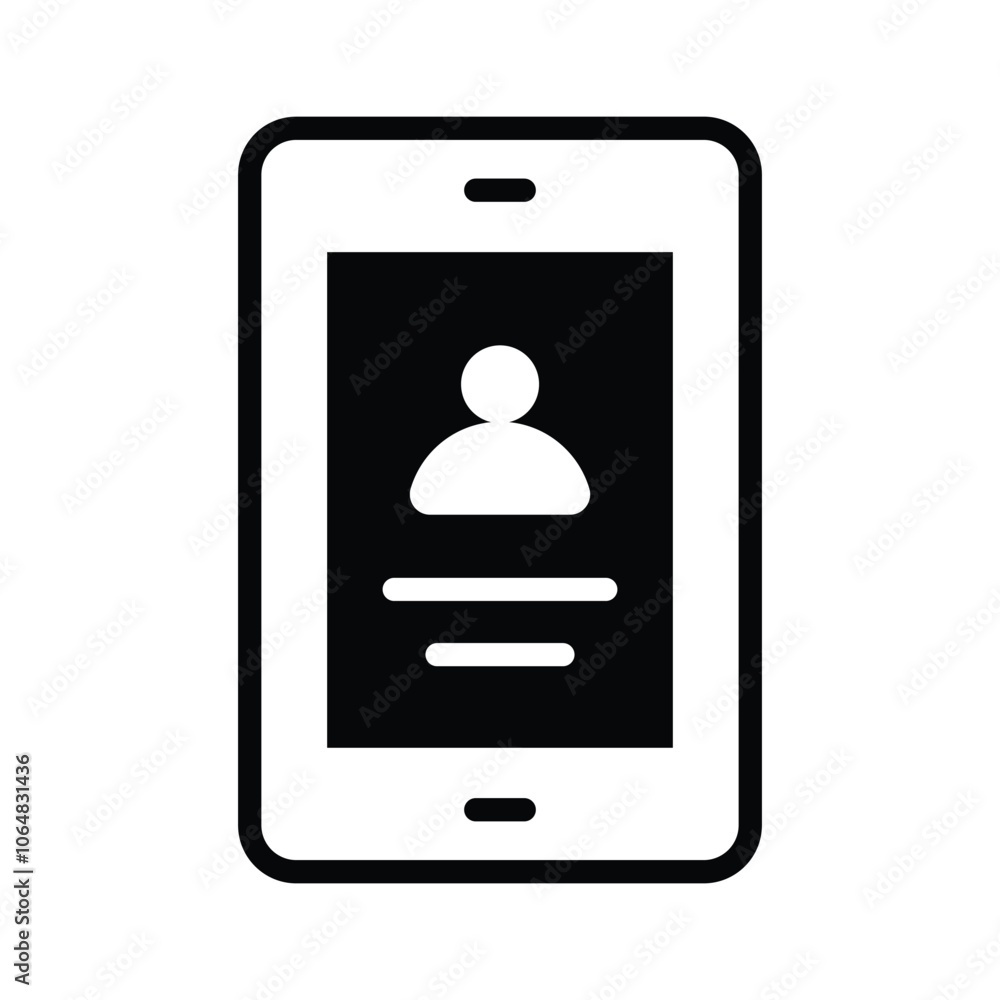 A smartphone with a user profile, symbolizing contact information A smartphone with a user profile, symbolizing contact information