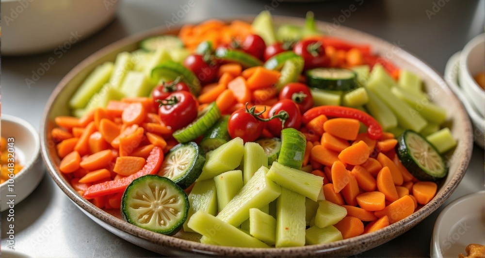 Colorful vegetable platter arrangement Colorful vegetable platter arrangement
