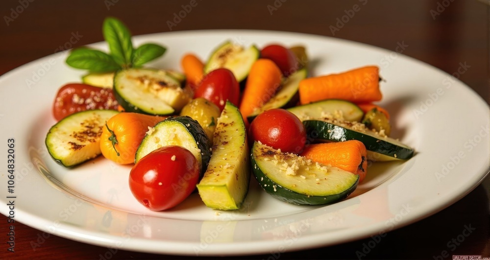 Vibrant vegetable medley on a plate Vibrant vegetable medley on a plate