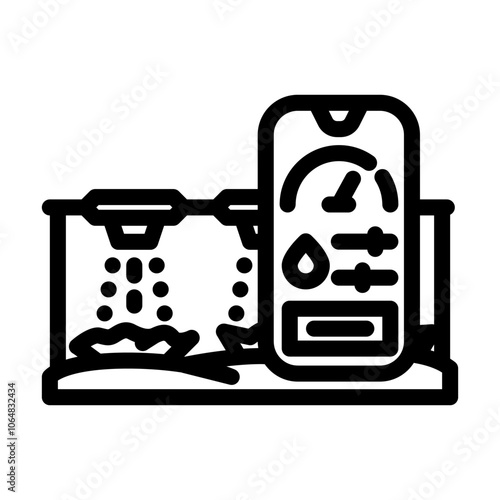 smart irrigation water saving line icon vector. smart irrigation water saving sign. isolated contour symbol black illustration