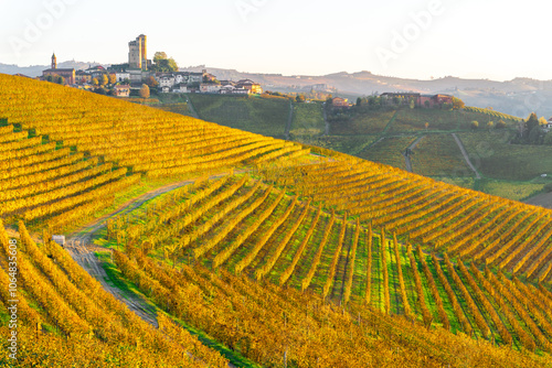 Obraz na płótnie Langhe, Piedmont, Italy. Autumn landscape w salonie