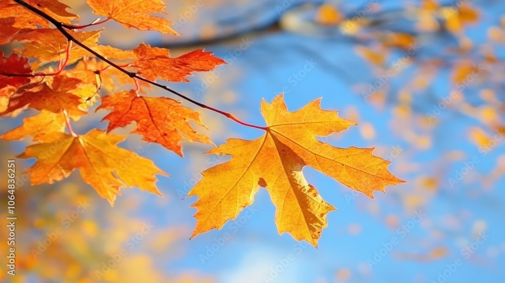 Autumn background with maple leaves and bokeh,Fall blurred background, Yellow and red maple leaves are flying and falling down. Autumnal landscape.water drop on leaf,space for text. Autumn background with maple leaves and bokeh,Fall blurred background, Yellow and red maple leaves are flying and falling down. Autumnal landscape.water drop on leaf,space for text.