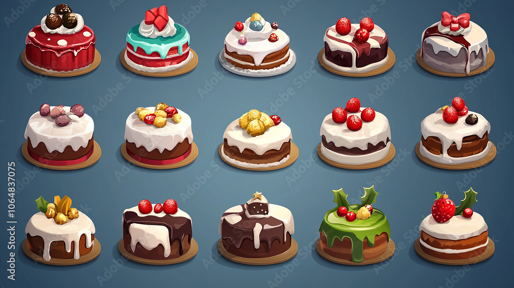 華やかなクリスマスケーキコレクション Festive Christmas Cake Collection|Generative AI 華やかなクリスマスケーキコレクション Festive Christmas Cake Collection|Generative AI