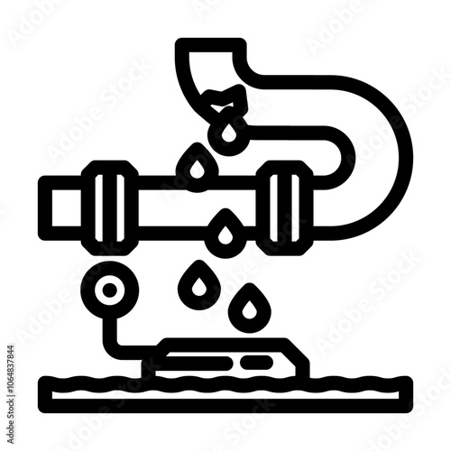 leak detection water saving line icon vector. leak detection water saving sign. isolated contour symbol black illustration