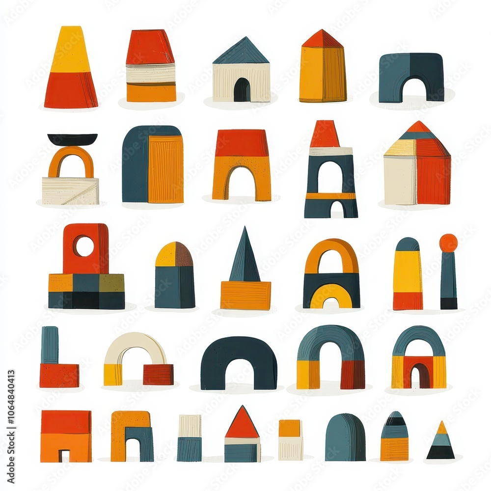 Charming Illustrated Building Block Set for Children Charming Illustrated Building Block Set for Children
