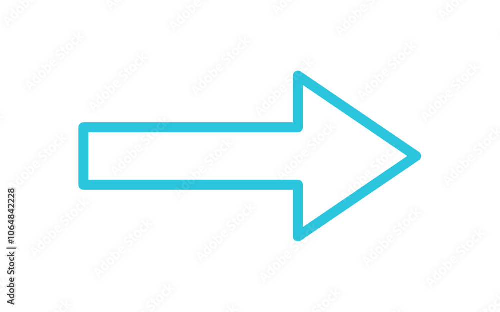 Simple Directional Icon, Right Arrow for Navigation Isolated on white background. From blue icon set. Simple Directional Icon, Right Arrow for Navigation Isolated on white background. From blue icon set.