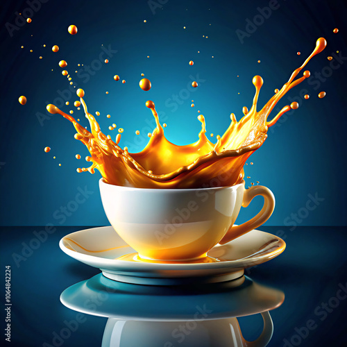 cup of coffee. coffee, cup, drink, tea, hot, cafe, beverage, splash, mug, espresso, breakfast, caffeine, vector, milk, food, brown, liquid, aroma, morning, chocolate, steam, cappuccino, mocha, splashi photo