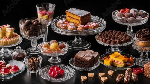 Indulge in exquisite desserts a tempting display of cakes chocolates and sweet treats