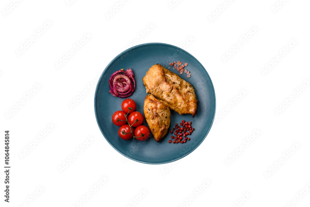 Chicken fillet pieces marinated with salt and spices Chicken fillet pieces marinated with salt and spices