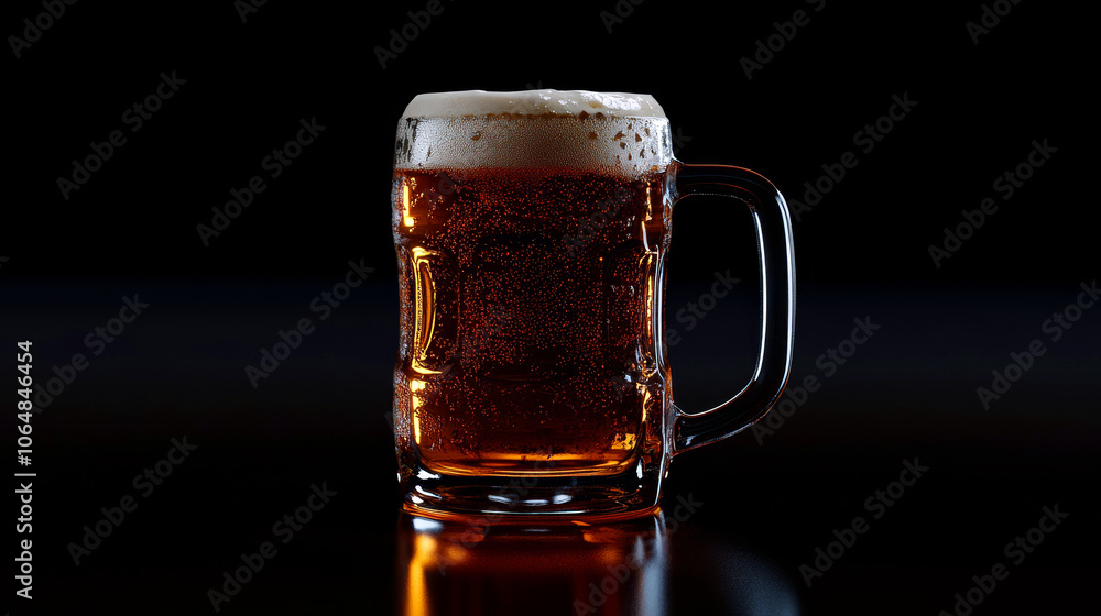 A frosty mug of beer stands ready for a toast A frosty mug of beer stands ready for a toast