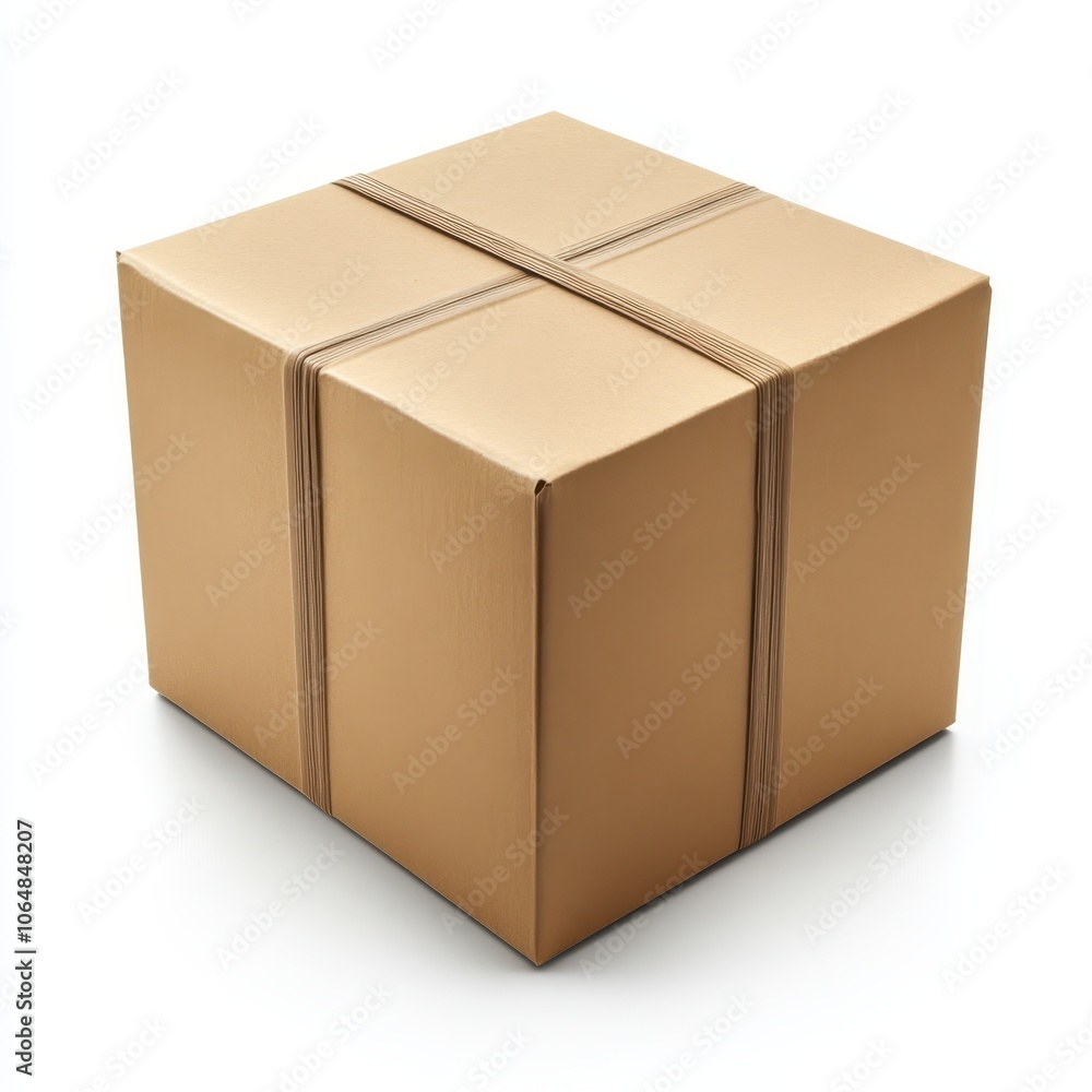 Fototapeta premium Brown Kraft Paper Box with Folding Lid