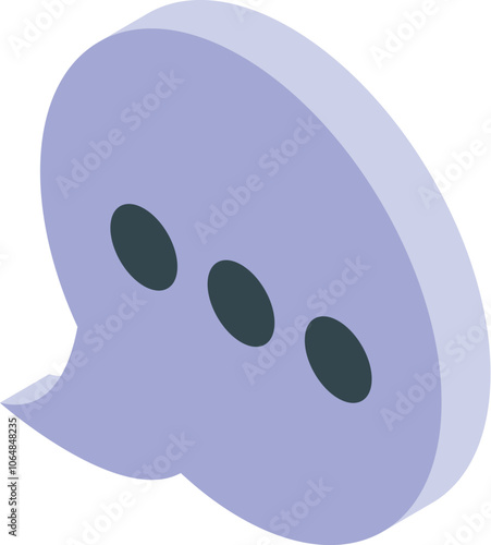 Purple speech bubble with three dots indicating ongoing typing symbolizes online communication and messaging
