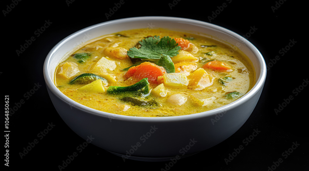 Vibrant Coconut Curry with Colorful Vegetables in a Bowl Vibrant Coconut Curry with Colorful Vegetables in a Bowl