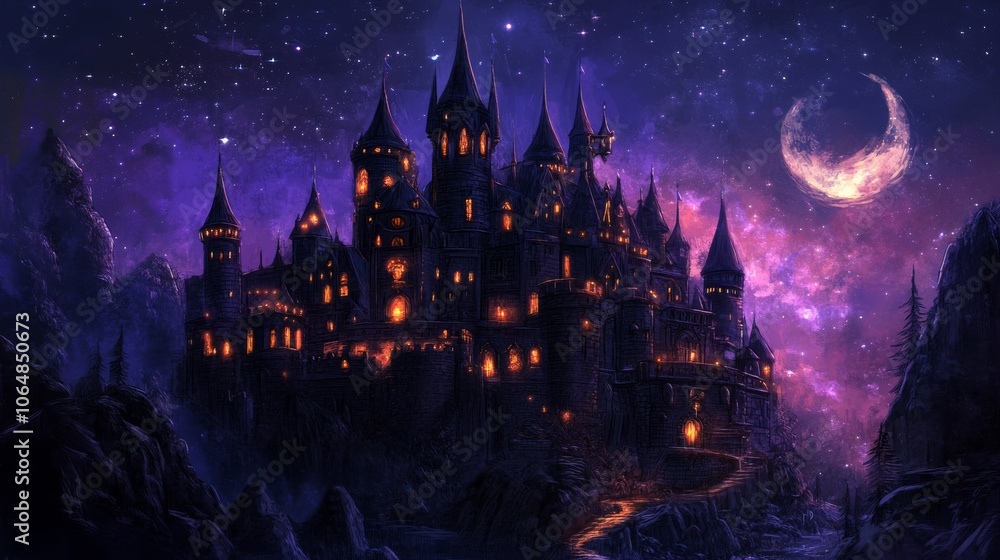 magic castle. Cartoon vector illustration magic castle. Cartoon vector illustration