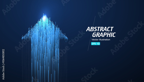 The upward arrow pattern composed of countless rays symbolizes positivity and development.