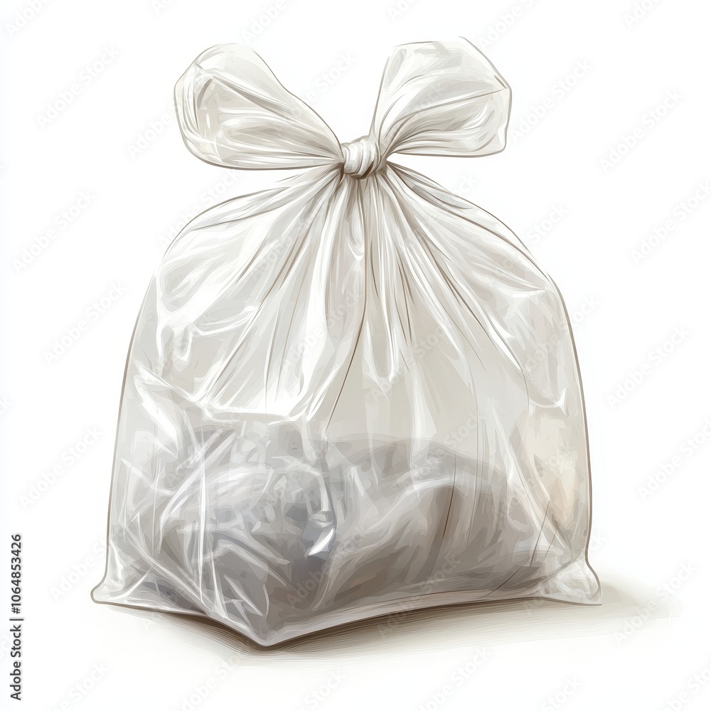 Clear Plastic Bag Tied at the Top Clear Plastic Bag Tied at the Top