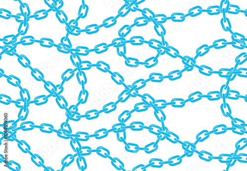 Black chains vector seamless pattern on white background.