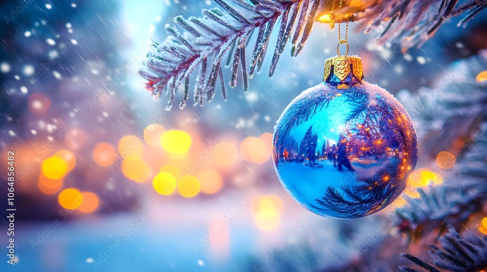 Obraz premium Festive Merry Christmas background with red, black, and blue tones