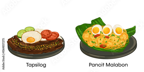 Philippines Traditional and National Cuisine Illustration