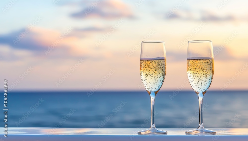 Champagne flutes capturing golden hour magic, luxurious yacht setting, ocean in the background, refined celebration Champagne flutes capturing golden hour magic, luxurious yacht setting, ocean in the background, refined celebration