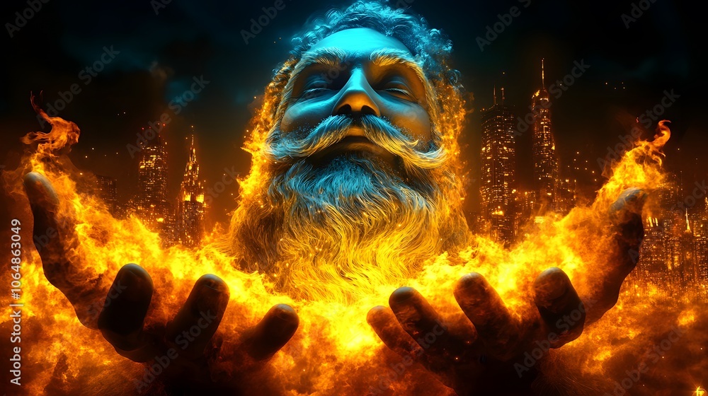 Obraz premium Elegant dark background with gold fire for a festive Christmas.