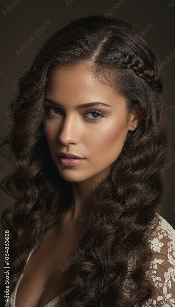 portrait of a working woman in a business suit and her hair is brown shade color, popular fashion hair style. portrait of a working woman in a business suit and her hair is brown shade color, popular fashion hair style.