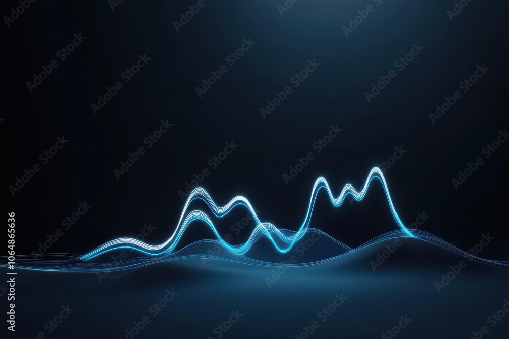 Holographic blue line chart showcasing futuristic office analytics for data-driven insights. Holographic blue line chart showcasing futuristic office analytics for data-driven insights.